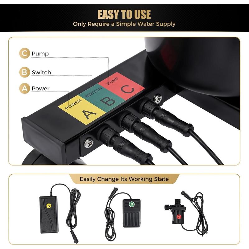 Portable Shampoo Bowl with Electric Pump, Hair Washing Station for Home & Barber Use, Portable Sink for Washing Hair with Dual-Bucket Design, Height Adjustable Stand