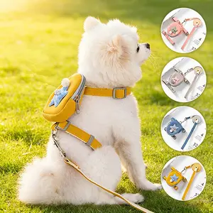 Pet Harness and Leash Set, Cute Backpack Cat Vest Belt Leash Snap Design Pet Harness Leash Comfortable and Breathable Dog Vest 1.5m Leash Strong and Vest Harnesses