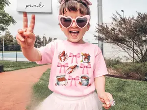 Crawfish Boil Youth Shirt, Coquette Girl Tee, Coquette Crawfish Shirt, Pink Bow Crawfish Boil Festival Shirt, Crawfish Tee, Gift For Daughter