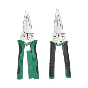 8-in-1 Multifunctional Electrician Pliers, Stainless Steel Needle Nose Pliers, Non-slip Wire Stripper Cutter with Voltage Test Pen, Portable Electrical Repair Hand Tool