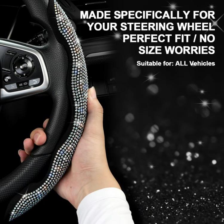Universal Rhinestone Steering Wheel Cover Ultra-Thin Anti-Slip Luxury Crystal Car Decor for Enhanced Interior Elegance