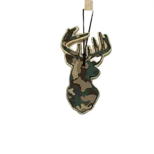Camo Deer Head Scented Car Freshie Rearview Mirror Air Freshener
