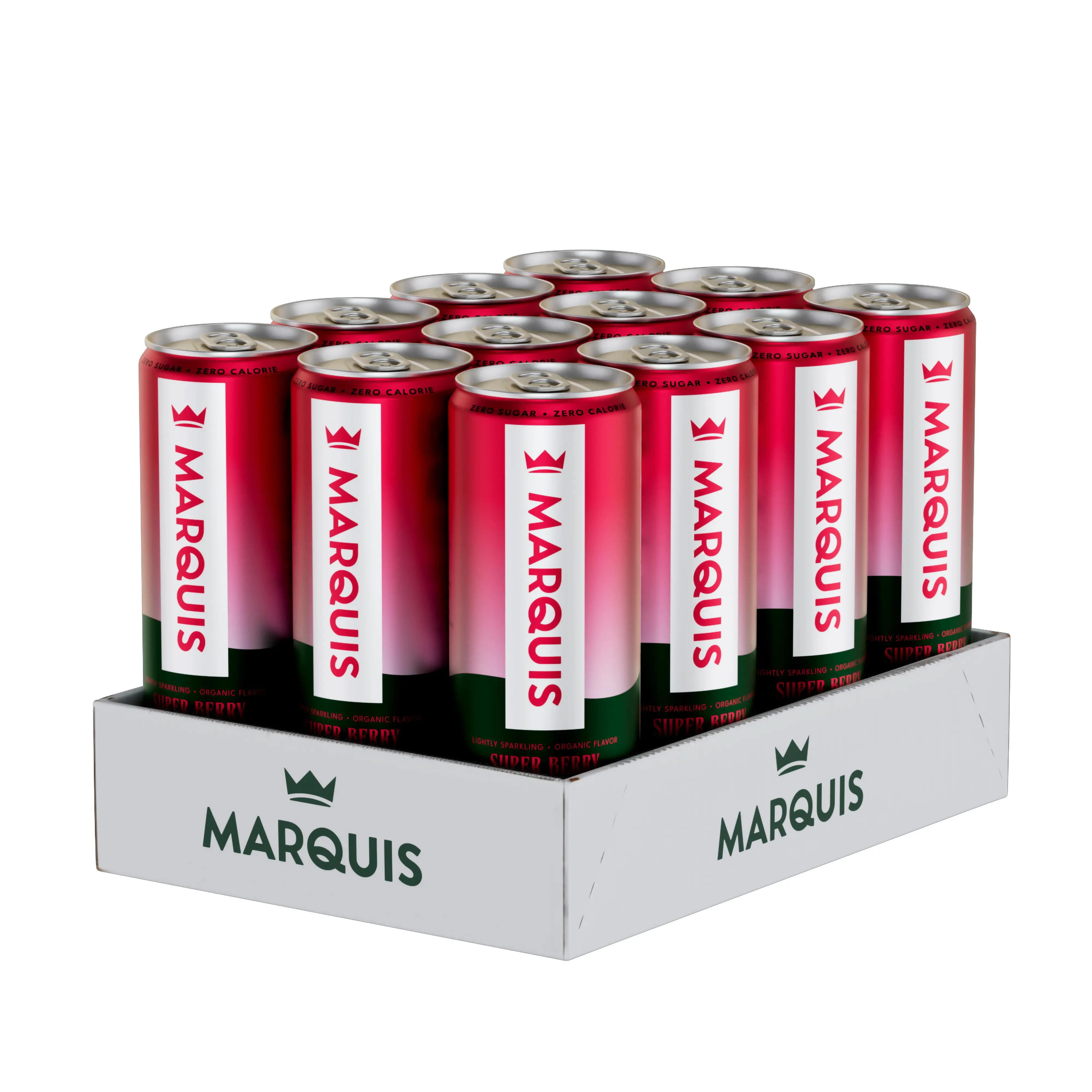 Marquis Super Berry 12-Pack - Sugar Free Natural Energy Drinks - Vitamins & Immune Support Vegan Energy Beverages Sport