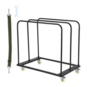 GARVEE Heavy-Duty Folding Table Cart with 1800 LBS Capacity, 5-Inch Swivel Wheels for Easy Maneuverability, Black Desk Trolley Suitable for Garage, Home, and Warehouse Use, Supports Up to 10 Tables