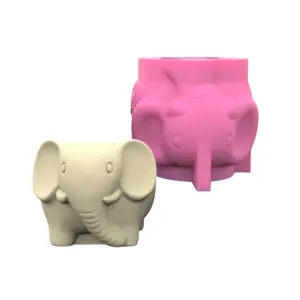 Concrete Gypsum Flower Pots Mould Silicone Mold for Elephant Shaped Planter