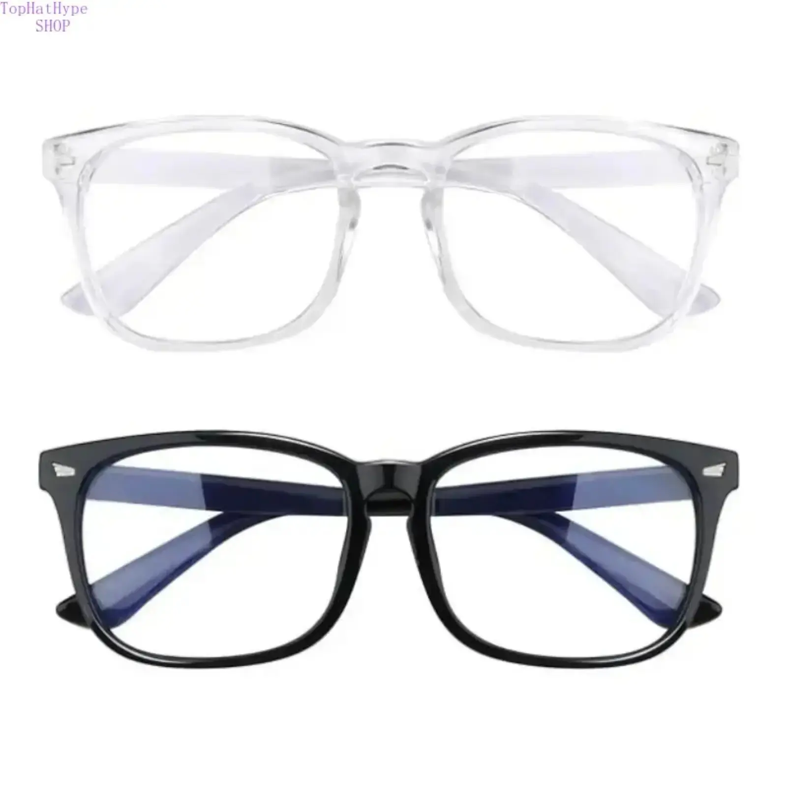 Unisex Blue Light Glasses - 99% Blocking, Lightweight Anti-Eyestrain Eyewear with UV Protection, Durable Fashion Frames & Anti-Reflective Design for Computer Work, Gaming, Blue Lights Glasses, Bluelight Glasses, Plastic Non-Prescription Glasses