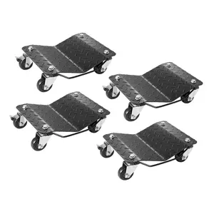 4-Pack Car Wheel Dollies – 6000-lb Total Capacity, 360° Swivel Casters, Dual Locking Brakes