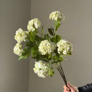 Premium Moisture Retaining 3-Head Hydrangea Artificial Flowers, Ideal for Home Decor, Living Room, Wedding Bouquets, Party Props, Reusable, Never Wilt