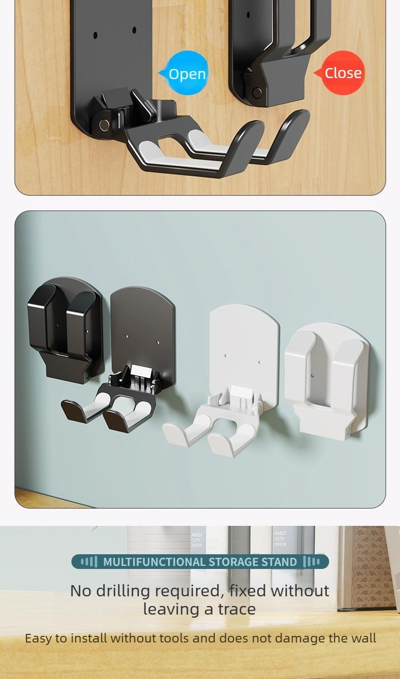 2PCS No-Drill Multifunctional Headset/Game Controller Wall Mount Holder — Creative Adhesive Dorm Wall Rack