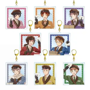 Hetalia Keychain, Hetalia World Stars China Russia France Germany USA Russia Acrylic Keychain - Cute Keyrings Birthday Gifts – Cute Acrylic Keychain Charms, Perfect Gift for Fans & Collectors