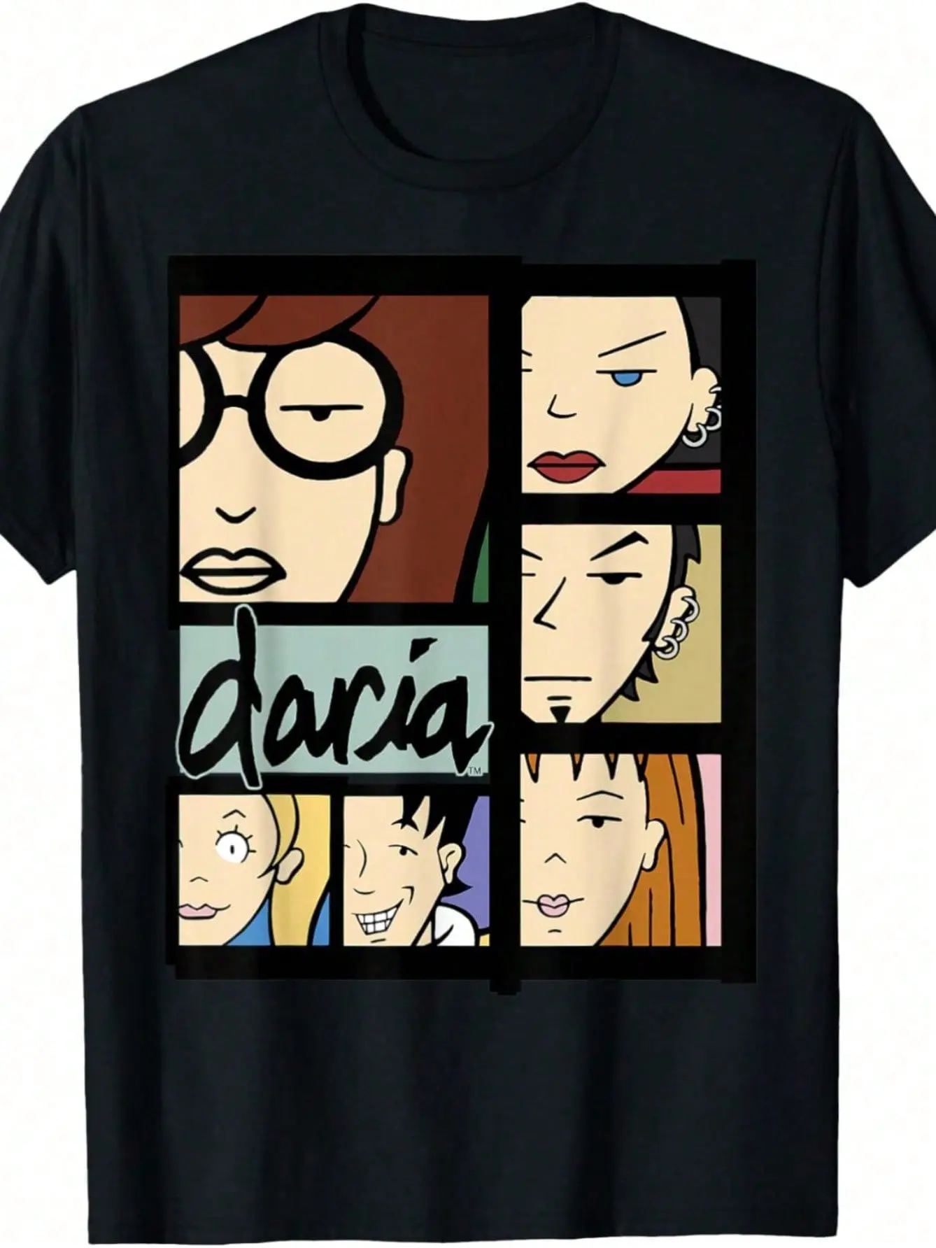 Daria Character Panels Logo T-Shirt Casual Tee