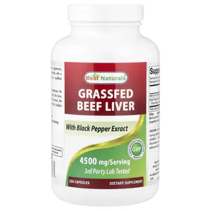 Best Naturals Grassfed Beef Liver, 250 Capsules