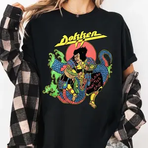 [SALE UP TO 30%] Rare Dokken Band Vintage Tee Shirt Cotton Black All Size Unisex, Unisex Shirt Made Using 100% US Cotton, Design & Printed In The USA