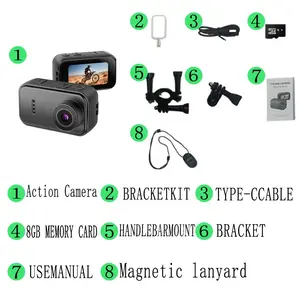 25g Ultra Light Mini Thumb Camera Set with 8GB Memory Card, F2 1080P HD, 130° Wide Angle Lens, IPS Screen, First-Person View Video Recorder, Portable Pocket Camera for Vlog, Travel, Sports, Cycling and Pet Recording, Handheld Video Camera