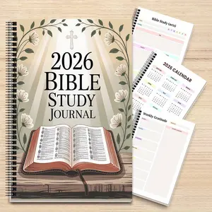 1pc Bible Study Journal for Women A Versatile Journal for Scripture Study Sermon Notes and Prayers, Featuring a Beige Cover with Floral and Leaf Patterns Classic Design for Comprehensive Use, Portable Christian Notebook, Daily Devotional Journal
