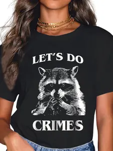 100% Cotton Raccoon Trash Funny Racoon Let's Do Crimes Cute Animals Men T-Shirt