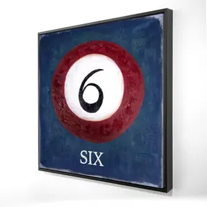 Begin Home Decor 2081-2424-TY4 24 x 24 in. Industrial Office Hobbies - Billiard Ball No6 Framed Canvas Decor