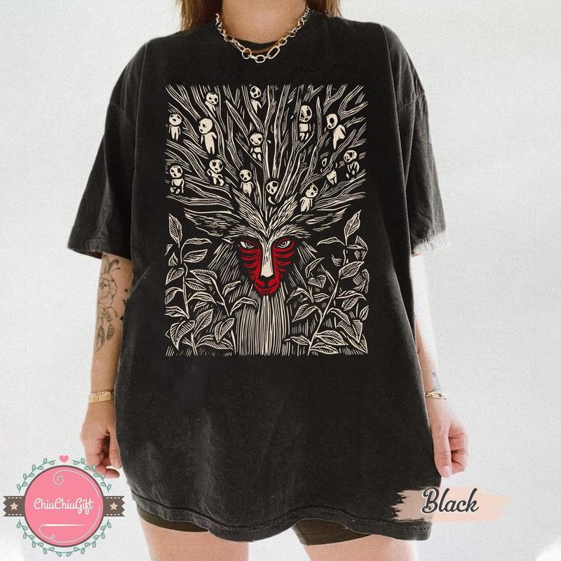 Princess Mononoke Forest Spirit Shirt, Sweatshirt, Hoodie, Studio Ghibli Shirt, Mononoke Shirt, Studio Ghibli Gift Shirt, Y2K T-Shirt, For Anime Lovers