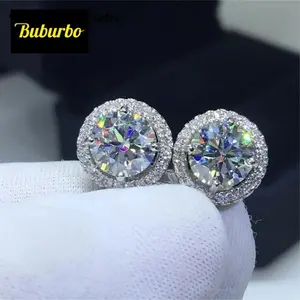 【Must be】S925 Silve Moissanite Stud Earrings Fashion Classic Ear Jewelry Gift for Men Genuine Authenticity Certificate |Combination/Stud set