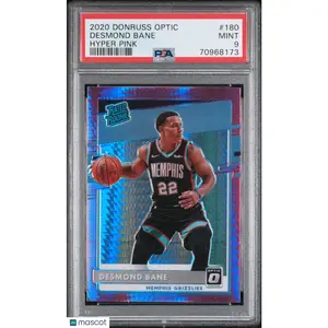 2020 Donruss Optic Desmond Bane Hyper Pink Rookie #180 PSA 9 Memphis Grizzlies