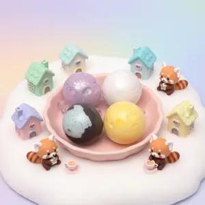 BAMSQUISHY Handmake Squishy Stress ball  Ball 4PCS Stress Relief  Set – Soft Sensory Fidget Toys fun gifts，sand squishy，squishy toys popping，baby squishy toy，Sensory Simulated Plum Squishy Toy