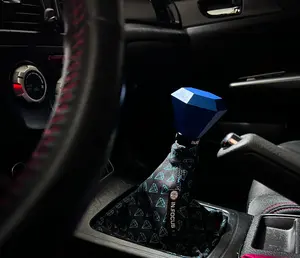 In.Focus Allotrope Shift Boot - Diamond design Shift boot., Durable Material, Fits OEM Specs, Black with Teal Diamonds