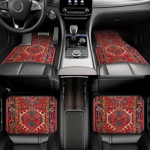 4Pcs Car Floor Mats, Turkish Persian Car Carpet, Bohemian Style Front Rear Carpets Mat, Decorative Car Foot Floor Carpets Rugs Auto Car Accessories Universal Fit for Car SUV Truck Van Car Interior Kit