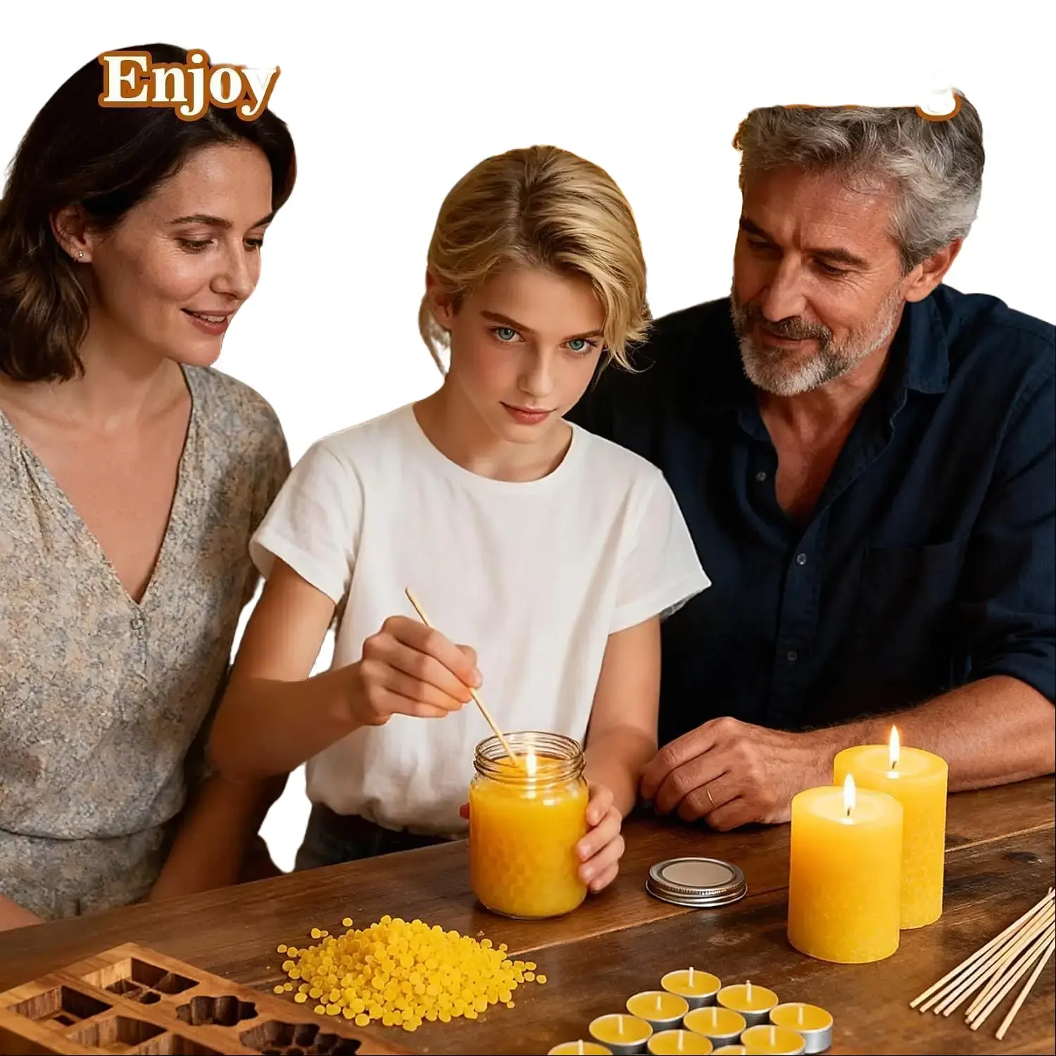 Yello  wax Pellets- 430g (0.95lb) Organic Beeswax Pellets Triple-Filtered Natural Bees Wax Cosmetic Grade Bee Wax for DIY Candles Skin Care Lip Balm Soap (Pack of 2)