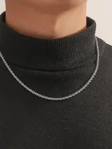 Men's Street Style Chunky Chain Necklace, Rope Chain for Party, Daily Clothing Decor, Trendy All-match & Exquisite Jewelry for Birthday Gift