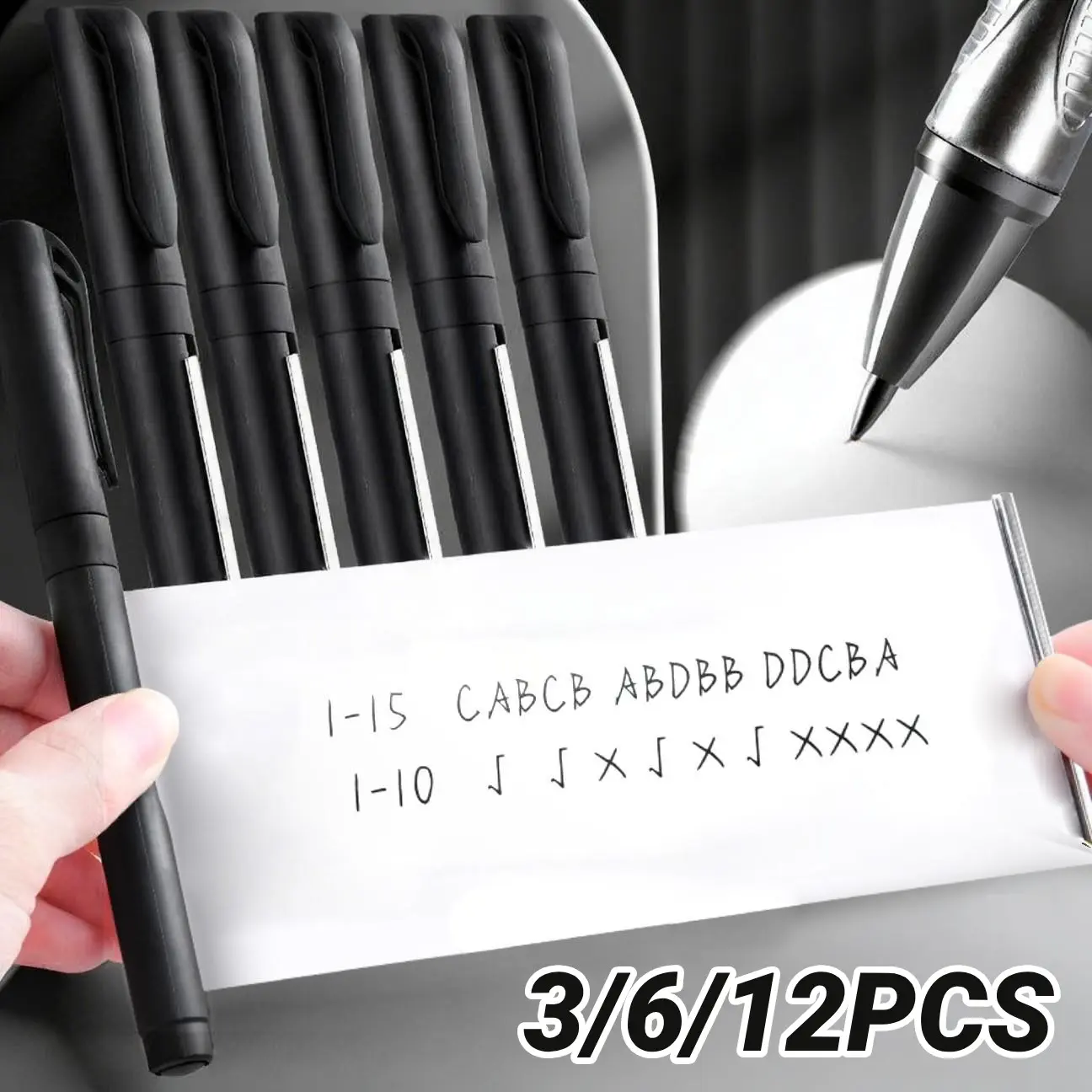 3/6/12 Piece Creative Funny Pen, Self-Sufficient Sliding Pen, Unique Exam Reminder Pen, Unique Pens, Novelty Writing Tool, Humorous Stationery, Office Stationery, Office Stationery Supplies