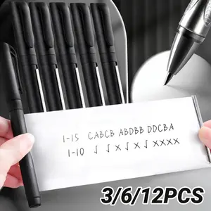 3/6/12 Piece Creative Funny Pen, Self-Sufficient Sliding Pen, Unique Exam Reminder Pen, Unique Pens, Novelty Writing Tool, Humorous Stationery, Office Stationery, Office Stationery Supplies