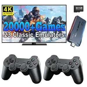 Advanced 4K Retro Game Stick – 40,000+ Built-in Classic Games, 26 Emulators, 4K HDMI, Plug & Play, Dual 2.4G Wireless Controllers – Couple & Family 2-Player Fun, Perfect Birthday Gift for Boys – Retro Console for TV/Monitor & Home Gaming