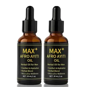Max+ Afro-Inspired Men's 30ml Herbal Hair Oil, Natural Plant-Based Haircare Elixir, Lightweight Moisturizing & Hydrating Hair Treatment, Summer Vibes Daily Hair Care