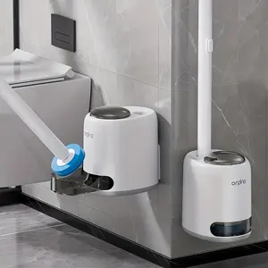 9pcs Disposable Toilet Cleaning Brush with Holder & Refills, Auto Pop-Up Design, to Install, Wall Mounted Toilet Scrubber for Efficient Bathroom Cleaning