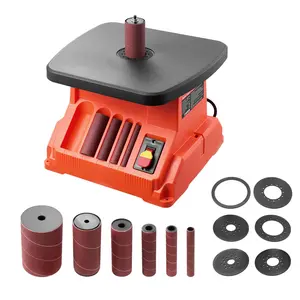 VEVOR Cast Iron Benchtop Oscillating Spindle Sander, 2400RPM, 5/8-in Stroke, 15.4x16.3-in Wide Worktable, 6 Sleeves (1/2-in to 3-in), for Furniture Finishing, DIY Woodworking Projects