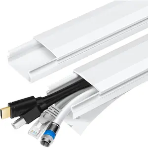 TV  Hider - 62.8in PVC Cord Hider  Management Wall, Paintable Cord Concealer for Wall Mounted TV, Cables Raceway White Wire Hider, Wall Wire Covers for Cords, 4* L15.7in *W1.2in *H0.59in