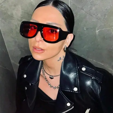 Unisex Oversized Square Thick Frame, Trendy Modern Casual Stylish Fashionable Sunglasses for Everyday Use, Trendy Styling Sunglasses, Fashion Accessories for Outdoor Activities, Summer Trendy Sunglasses