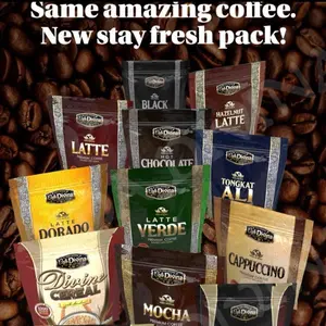 Vida Divina Worldwide Inc. Instant Coffee - Organic Arabica Beans - Smooth Finish No Bitterness - Premium Flavor - Stay Fresh Pack - Made in USA