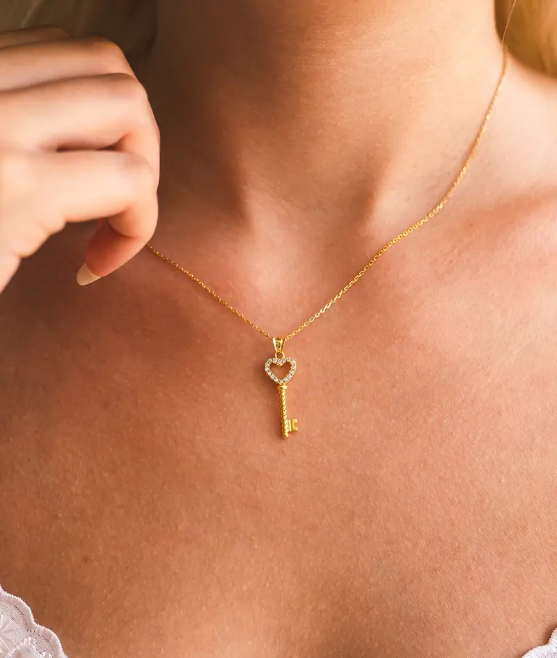 number nine crying heart key necklace - TikTok Shop