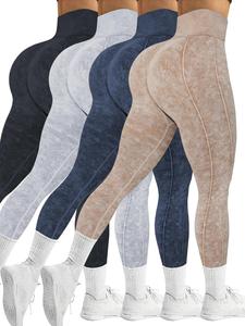 women's solid/ tie dye high waist sports leggings, high stretch seamless yoga leggings, ladies sportswear for indoor outdoor wear, leggings for women, fitness trousers, gym clothes, yoga legging pants, sporty leggings