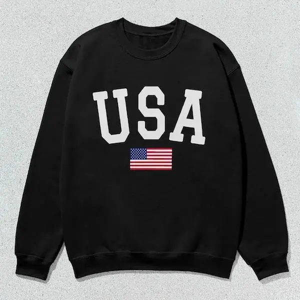 USA Sweatshirt Flag of the United States Collegiate Crewneck Sweater Unisex USA Sweatshirt Flag of the United States Collegiate Crewneck Sweater Unisex