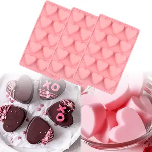 3 Pack Heart Silicone Molds Chocolate Mold for Baking Candy Gummy Jelly Fondant, Lovely Heart Shaped Chocolate Candy Molds for Birthday & Valentine's Day Gifts for Women Men Lovers