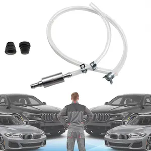 Brake Fluid Bleeder Kit with Tube & Clamp One Way Check Valve Bleeding Tool for Universal Clutch Bleeding Hose Replacement for Motorcycle Car