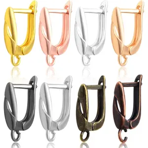 16pcs 8 Colors Rectangle French Earring Hooks Hypoallergenic Brass Leverback Earring Hooks Ear Wire with Open Loop for DIY Earrings Design Jewelry Making Accessories