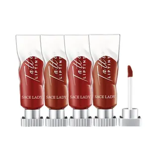 Long-lasting Matte Lip Gloss, 4pcs/set Waterproof Easy Coloring Lipstick for Festival Gift, Hydrating Moisturizing Matte Lipstick for Girls & Women, Makeup