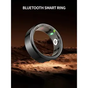 Stainless Steel Bluetooth-compatible Smart Ring, Health Monitor Heart Rate Monitor Waterproof Sport Finger Ring, Fashion Wearable Device Gift for Men Women