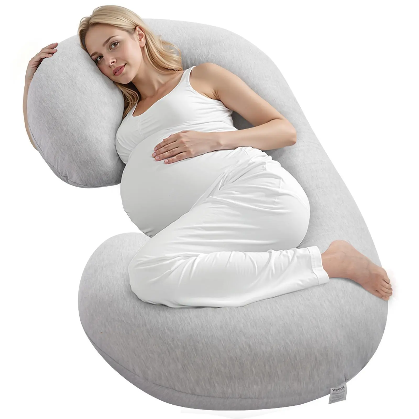 【SummerFinds】VEVOR Pregnancy Pillow,  , C-Shaped Full Body Maternity Pillow for Sleeping, Ultra-Soft and Breathable Pregnant Support Pillows with Removable & Washable Cover, Perfect for Back, Belly, Hip, Legs Relief