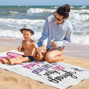 Faith-Based Prayer Quote Beach Towel, Quick Dry Microfiber, Soft Absorbent, Christian Inspirational Gift, Summer Beach Pool Essential