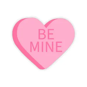 Heart-Shaped Kiss-Cut Stickers - "Be Mine" for Valentines Day, Cute Love Gifts, Laptop Decor, Scrapbooking, Bumper Stickers Decorative Glossy Smooth Vinyl