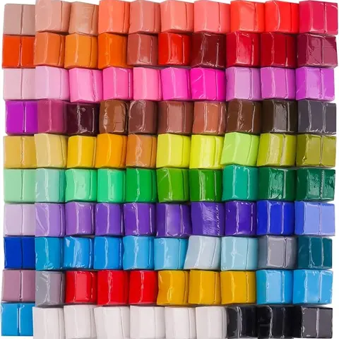 Tomorotec 100 Pieces Bulk Small Polymer Clay Blocks Value Pack - Unisex DIY Craft Kits with Sculpting Tools, Decoration Supplies for Tactile Play, STEM Learning (Above 3 Yrs)
